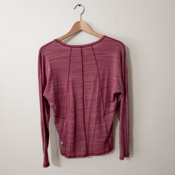 Lululemon set to sweat long sleeve size 4  heathered ruby red - Picture 6 of 10